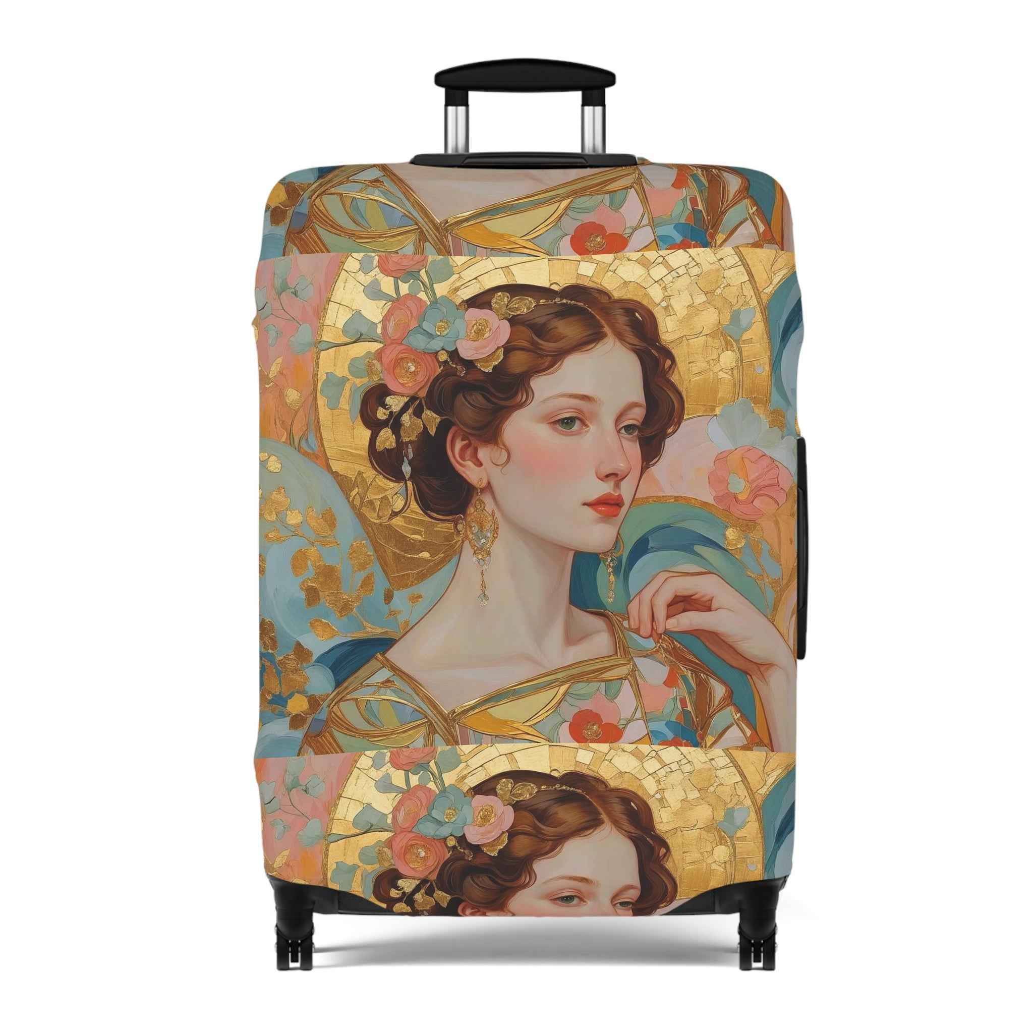 Elegant Klimt-Style Floral Luggage Cover - Vintage Art Suitcase Protector by Rosetta Creative Boutique - Rosetta Creative Boutique